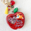 Load image into Gallery viewer, Corgi Apple Liquid Shaker Charm Keychain