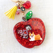Load image into Gallery viewer, Corgi Apple Liquid Shaker Charm Keychain
