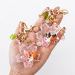 Load image into Gallery viewer, Rose Quartz Corgi Sakura Liquid Shaker Keychain
