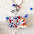 Load image into Gallery viewer, Pawtriotic Red Corgi USA Charm Keychain