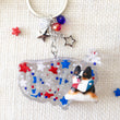 Load image into Gallery viewer, Pawtriotic Black Corgi USA Charm Keychain