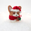 Load image into Gallery viewer, Red Santa Corgi with Gingerbread Man and Candy Cane Snow Globe