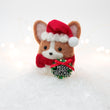 Load image into Gallery viewer, Santa Corgi with Wreath Snow Globe