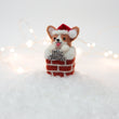 Load image into Gallery viewer, Santa Corgi On Snow Cap Chimney Snow Globe