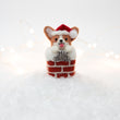 Load image into Gallery viewer, Santa Corgi On Snow Cap Chimney Snow Globe