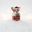Load image into Gallery viewer, Santa Corgi On Snow Cap Chimney Snow Globe