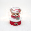 Load image into Gallery viewer, Red Santa Corgi with Gingerbread Man and Candy Cane Snow Globe