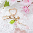 Load image into Gallery viewer, Rose Quartz Corgi Sakura Liquid Shaker Keychain