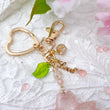 Load image into Gallery viewer, Rose Quartz Corgi Sakura Liquid Shaker Keychain