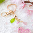 Load image into Gallery viewer, Crushed Shells Corgi Love Sakura Liquid Shaker Keychain
