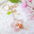 Load image into Gallery viewer, Rose Quartz Corgi Sakura Liquid Shaker Keychain