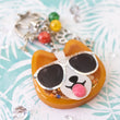 Load image into Gallery viewer, Sunset Strip Corgi with Silver Shades Liquid Shaker Charm