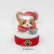 Load image into Gallery viewer, Santa Corgi with Wreath Snow Globe