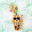 Load image into Gallery viewer, Boba Tea Corgi with Shades Liquid Shaker Charm