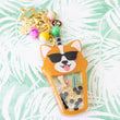 Load image into Gallery viewer, Boba Tea Corgi with Shades Liquid Shaker Charm