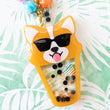 Load image into Gallery viewer, Boba Tea Corgi with Shades Liquid Shaker Charm