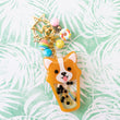 Load image into Gallery viewer, Boba Tea Corgi Liquid Shaker Charm