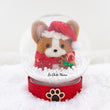 Load image into Gallery viewer, Red Santa Corgi with Gingerbread Man and Candy Cane Snow Globe
