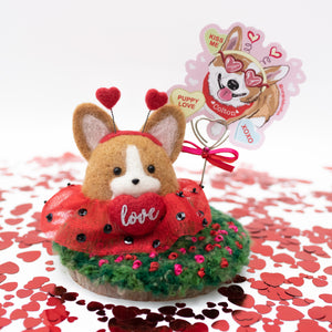 Valentine Corgi Love Bug in Tutu Photo Stand