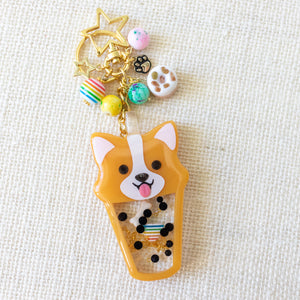 Boba Tea Corgi Liquid Shaker Charm