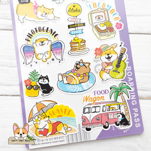 Mind Wave - Shibanban Travel Sticker - Hawaii | Shiba Inu Stickers | Scrapbooking and Planner Supply