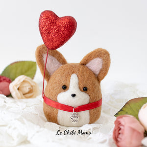 [PREORDER] Valentine Corgi with "❤ MY DOG" pendant Ornament