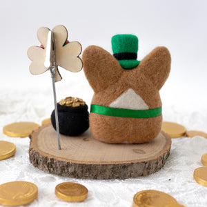 Leprechaun Corgi with Pot of Gold Photo Stand