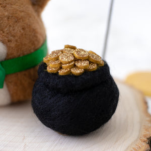 Leprechaun Corgi with Pot of Gold Photo Stand