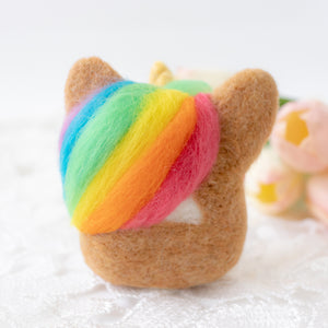 Unicorn Corgi holding Rainbow