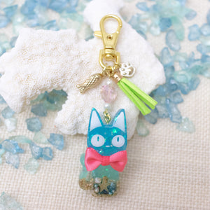 Jiji Cat Liquid Shaker Charm Keychain [Glows in the Dark]