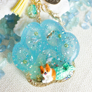 Paw "Mercorgi" Liquid Shaker Charm Keychain [Glows in the Dark]