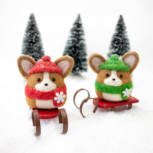 Winter Corgi Ornaments