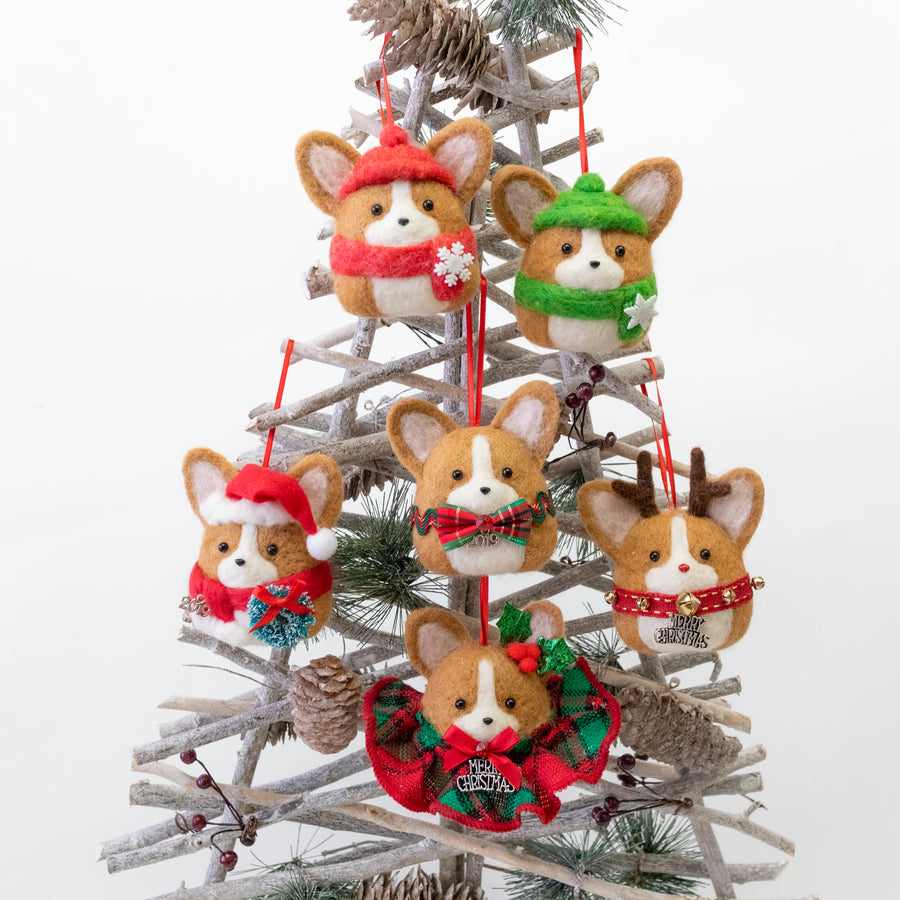 Holiday Corgi Ornaments