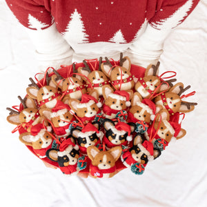 [PREORDER] Rudolph Corgi with Jingle Bells Ornament