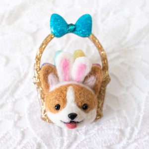 [PREORDER] Easter Corgi Basket Brooch