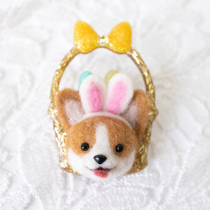 [PREORDER] Easter Corgi Basket Brooch