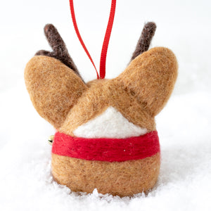 [PREORDER] Rudolph Corgi with Jingle Bells Ornament