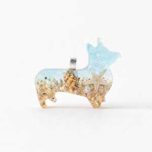 Beach Corgi Pendant Necklace