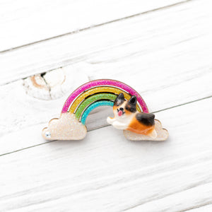 [PREORDER] Corgi Pastel Rainbow Brooches