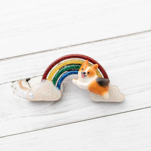 Corgi Rainbow Brooches